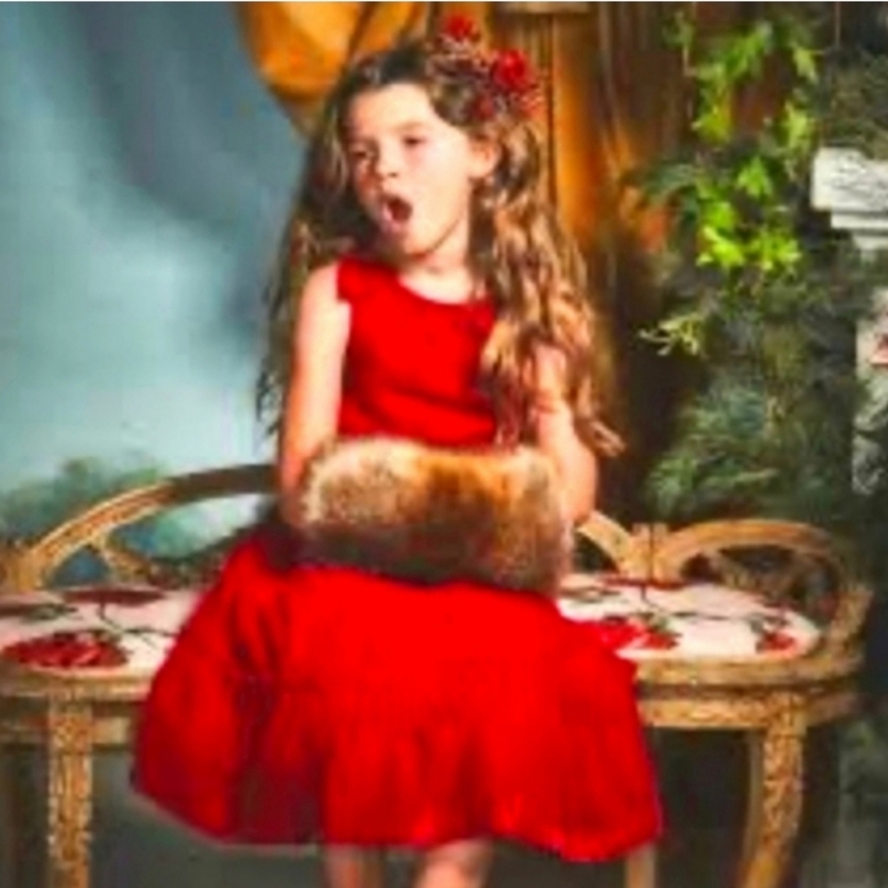 JANIE AND JACK VELVET RED DRESS 💃 ❤️📸 Valentines pics 📸
